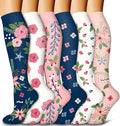 6 Pack Copper Compression Socks for Women and Men Circulation-Best Support for Medical, Running,Nursing,Athletic