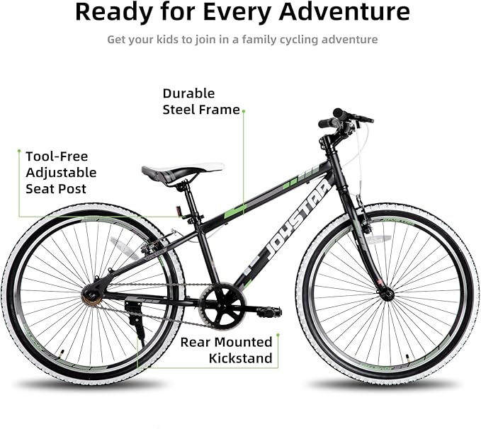 JOYSTAR Lubbock 20 24 Inch Kids Bike for Boys & Girls Ages 7-12 Years Hardtail Mountain Bike for Kids with 1-Speed/7-Speed Drivetrain, White Wall Knobby Tires, Kids' Bicycle