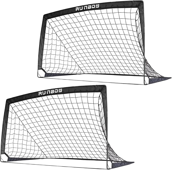 RUNBOW 5x3 ft Portable Kids Soccer Goal for Backyard Practice Soccer Net with Carry Bag