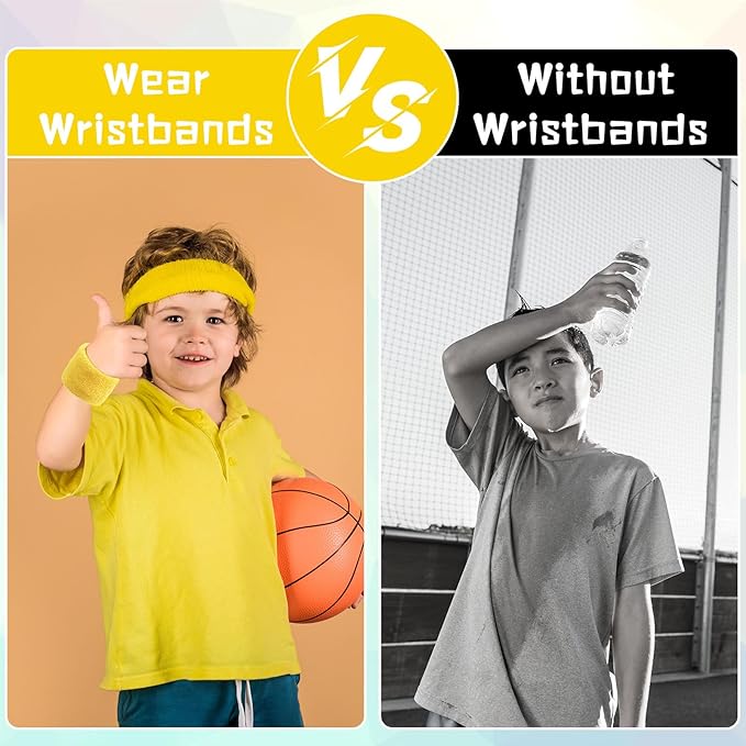 Lounsweer 72 Pcs Bulk Sports Wristbands - Sweatbands for Kids, Gifts, Party Favors, Athletics, and Fans