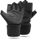 NewDoar Workout Gloves with Wrist Wrap Support Fingerless Gloves Weight Lifting Gloves for Fitness Exercise Weightlifting for Men Women Gym Accessories