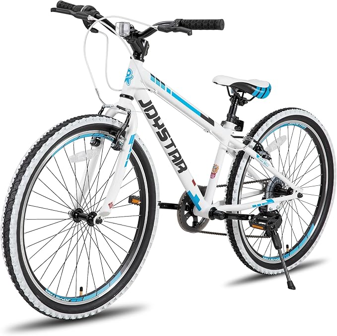 JOYSTAR Lubbock 20 24 Inch Kids Bike for Boys & Girls Ages 7-12 Years Hardtail Mountain Bike for Kids with 1-Speed/7-Speed Drivetrain, White Wall Knobby Tires, Kids' Bicycle