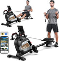 Pooboo Magnetic Rowing Machine 360 LB Weight Capacity, folding rower with Combination Strength exercise, Tablet Holder and Comfortable Seat Cushion, Rower for Home Use