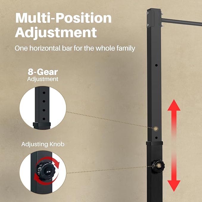 Pull Up Station, Bongkim Power Tower Portable Pullup Bar Station, Pull Up Bar for Home Gym, Pull Up Tower Station 330LBS