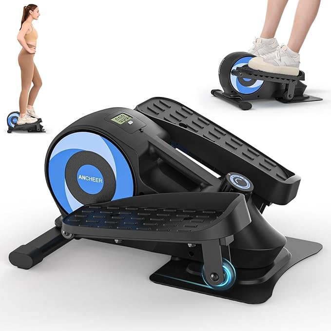 ANCHEER Under Desk Elliptical, Under Desk Bike Pedal Exerciser, Fully Assembled Leg Exerciser 2 in 1 Seated Standing Elliptical, Ultra-Quiet Mini Elliptical Machines for Home Office Use