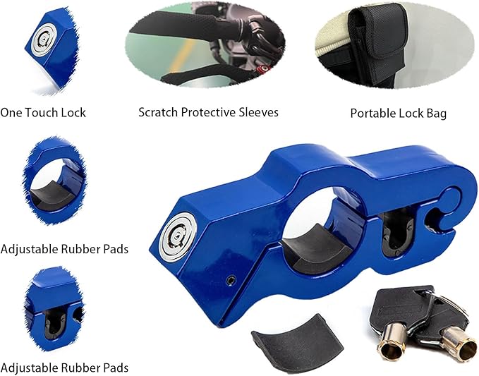 Motorcycle Brake Lock, Heavy Duty Motorcycle Locks Anti Theft, Motorcycle Accessories for Moped Dirt Bike Scooter and ATV