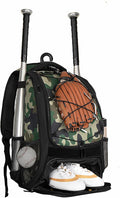 WOLT Youth Baseball Bag - Bat Backpack for Baseball, T-Ball & Softball Equipment & Gear, Bat & Glove Holder, Large Main Compartment for Helmet & accessories, Separate Shoes Compartment, Fence Hook