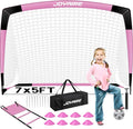 Kids Soccer Goals for Backyard Set, Portable Toddler Soccer Goal 2 of 6x4 ft, 4x3 ft, 7x5 ft, Soccer Training Equipment, Pop Up Soccer Net Kit with Size 4 Soccer Ball, Outdoor Sports Play, Youth Game