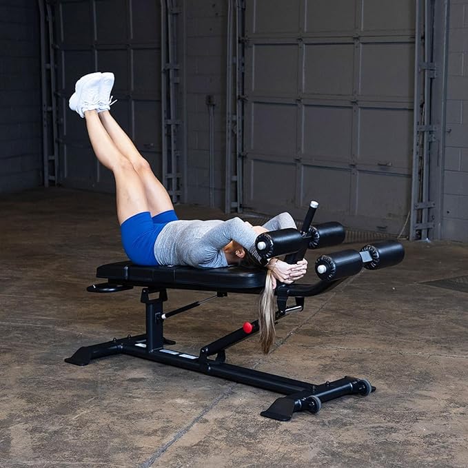 Pro ClubLine (SAB500B) Ab Bench by Body-Solid - Adjustable Sit Up/Weight Bench for Full Abdominal, Decline, Incline, and Flat Exercise, Black Finish