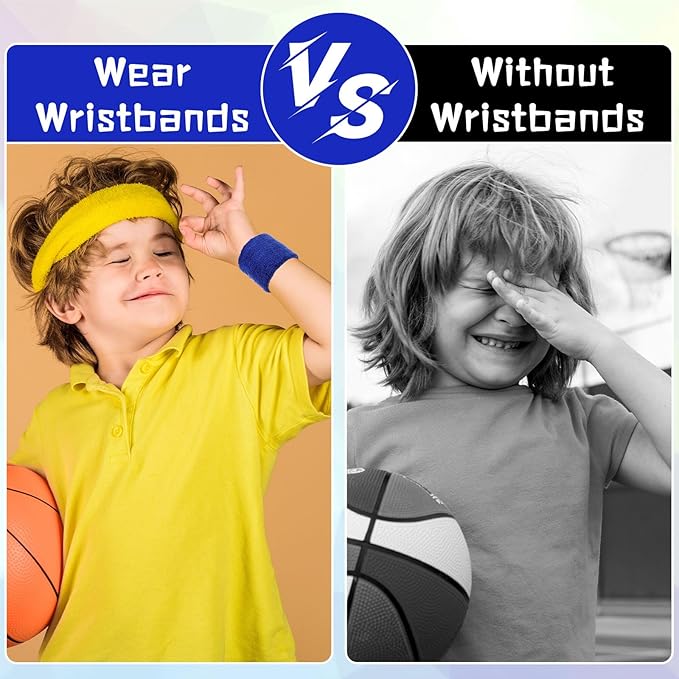 Lounsweer 72 Pcs Bulk Sports Wristbands - Sweatbands for Kids, Gifts, Party Favors, Athletics, and Fans
