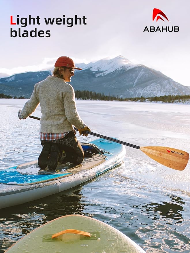 Abahub SUP Paddle - 3 Piece Adjustable Paddles - Lightweight Stand-up Paddle Oars for Paddleboard, Adjustable Aluminum Alloy Shaft 68" - 84", Black/Blue/Green/Orange/Red/Yellow Plastic Nylon Blade