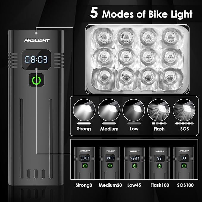 Bike Lights,Bike Light for Night Riding,10000Lumen LED Bike Headlight,Rechargeable Bike Headlight,Bright Bike Lights Front and Back with High Beam&Low Beam Light,Free Taillights