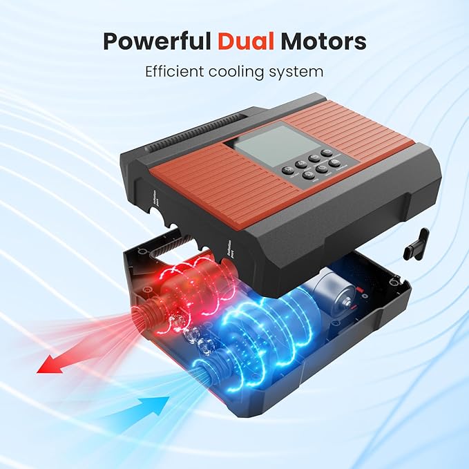 20PSI Paddle Board Pump, Sup Pump Electric Portable with Auto-Off/Deflation, Dual Stage 12V DC Car Connector Air Pump for Inflatables, Kayak and Air Mattress