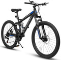Trail-Ready 24 Inch Mountain Bike, 21-Speed Drivetrain with Gear Indicator Lever, Durable High Carbon Steel Frame, Ideal for Off-Road Exploration