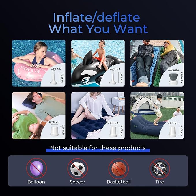 FLEXTAILGEAR MAX Pump Portable Air Pump with 3600mAH Battery USB Rechargeable Air Pump-Quick Inflate Deflate for Sleeping Pads, Air Mattress, Pool Toys, Floats, Swimming Ring, Air Bed (Black)