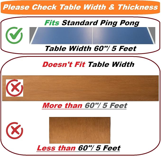 TINOS Professional Ping Pong Net fits 1” Max. Table Thickness | Tension and Height Adjustment | Spring Clamp Table Tennis net & Post Set