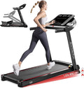 RHYTHM FUN Treadmill with Incline, 8.0 MPH Treadmills for Home with 8% Incline, Foldable Treadmill with Handles, Low Noise Walking Pad for 300 lbs