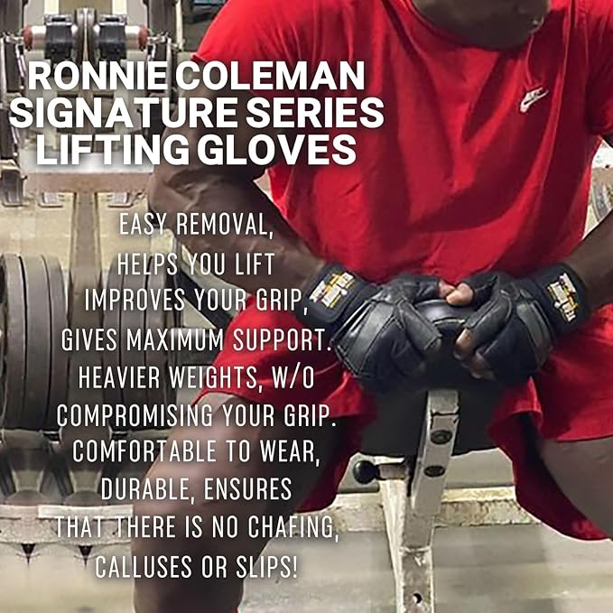 Schiek Ronnie Coleman Signature Series Lifting Gloves - Weight Lifting Grip Gloves /Size : Medium