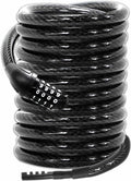 Lumintrail Extra Long Coiled Bike Cable Lock 3/8 Inch 30ft (4, 6, 10, 15, 30ft), Weatherproof Locks for Kayak, Bike, Scooter, Outdoor Equipment, Resettable Combination Lock Anti Theft Protection