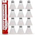 Badminton Birdies - Plastic Bedminton Shuttlecocks White or Yellow for Baseball/Softball Batting Training - Backyard Sports Games Shuttle Balls for Indoor and Outdoor Matches