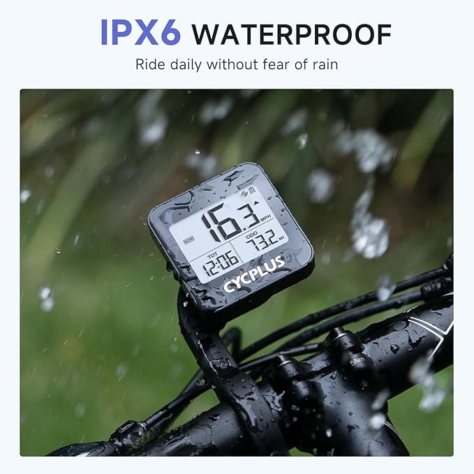 CYCPLUS GPS Bike Computer, Wireless Cycling Computer with Automatic Backlight, Bicycle Speedometer Odometer with Waterproof and Lager Battery, Provide Professional Data Analysis