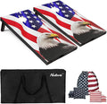 Cornhole Board Set with Carrying Bags & 8 Bean Bags Corn Hole Boards Bean Toss Game for Adults Family Outdoor Lawn Outside Backyard Games