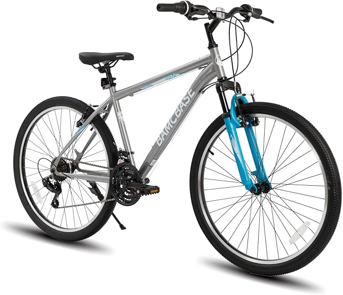 HILAND 26 27.5 29 Inch Mountain Bike, Mens and Womens MTB with 21 Speeds, High-Tensile Steel Frame, V Brake, Hardtail Bicycle for Adults