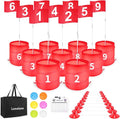 Golf Bucket Outdoor Yard Games, Golf Practice Toys for Family, Adults and Kids, Portable Golf Course for Backyard, Lawn, Park, Beach, Camping (9 Hole Course)