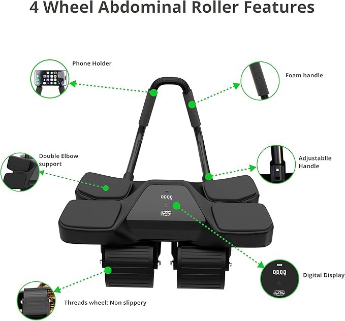 2025 First Ever Calorie Counting Ab Roller High-Performance Abdominal Exercise Machine with Automatic Rebound