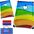 Portable Cornhole Set with 2 Collapsible Cornhole Boards, 8 Cornhole Bean Bags and Carrying Case for Yard Toss Game, Indoor Outdoor Camping Games for Adults Family (3 x 2-feet)