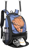 Baseball Bag Softball Backpack - Youth Adult T Ball Bat Equipment Bag with Bat Helmet Holders, Shoe Compartment