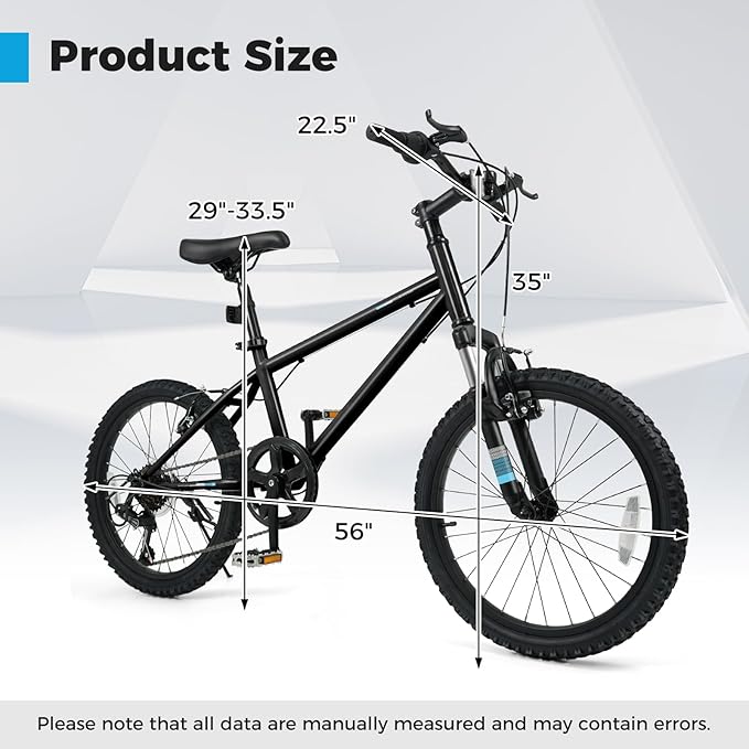 Goplus Mountain Bike, 20/24 Inch Kids Bicycle w/ 6-Speed Drivetrain, Suspension Fork, Dual Brakes, Adjustable Seat, Outdoor Cycling Children City Bike for Boys Girls