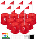 Golf Bucket Yard Game, Backyard Golf Game for Adults Family Kids, Portable 9-Hole Golf Course for Outdoor, Lawn, Park, Beach, Yard, Field Day, Family Reunion, Party Games