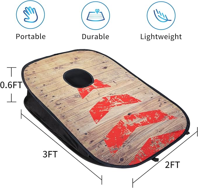 Portable Cornhole Set PVC Framed Corn Holes Outdoor Game Set with 2 Cornhole Boards, 8 Cornhole Bean Bags and Carrying Case, Camping Games Indoor Outdoor for Kids and Adults, Travel Camping Accessory