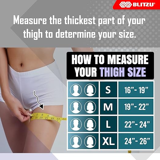BLITZU Hamstring Compression Sleeve, Thigh Compression Sleeve for Women and Men, Upper Leg Brace for Groin, Sciatica & Quad Tendonitis, Wrap Support for Recovery, Running, Sports and Workout Purple S