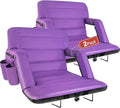 Stadium Seats with Back Support 2 Pack Wide, Exclusive Bleacher Chairs with Back and Cushion Folding Stadium Chairs, 6 Reclining Positions Waterproof Bleacher Seats (Wide|22.5" Purple)