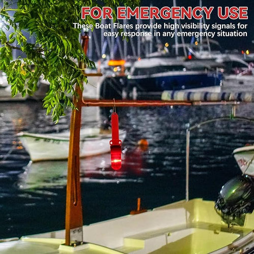 2PCS Boat Flares,Boat Flares Coast Guard Approved Marine,for Fishing Boats, Life Rafts & Emergency Signaling