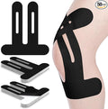 50 Pcs Precut Kinesiology Tape for Knees Pain Relief Elastic Waterproof Athletic Knee Tape for Support Stability Sports(Black)
