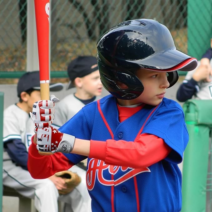 Youth Baseball USA Flag Glove American Flag Batting Gloves Comfortable Fit Breathable Durable Lightweight Design Junior Training Batting