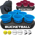 BucketBall | Team Color Edition | Party Pack (Light Blue/Maroon): Original Yard Pong Game: Best Camping, Beach, Lawn, Outdoor, Family, Adult, Tailgate, Jumbo, Giant Game