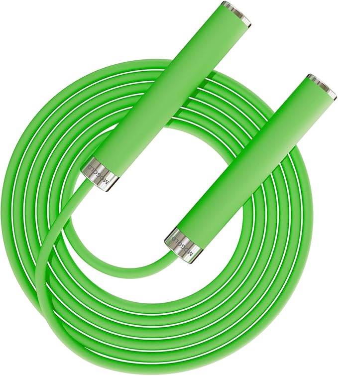 Adjustable Jump Rope for Home Fitness - 5mm PVC Cord with Ball Bearings, Anti-Slip Rubber& Alloy Handles for Beginners, Weight Loss Workout in Home/School/Gym
