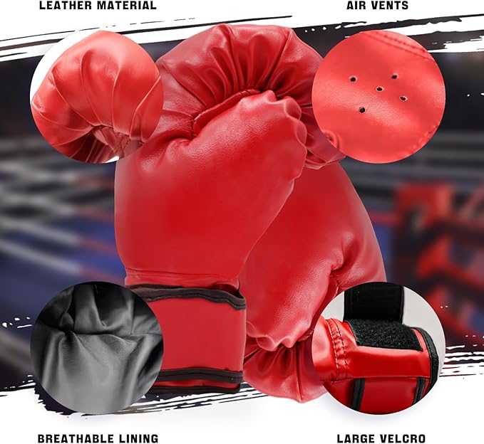 14 Pcs Boxing Set Boxing Equipment Set for Beginners Including 2 Pair of 6 oz Boxing Gloves Headgear Helmet Hand Wraps Mouth Guards Gifts for Kids Beginners Training Equipment