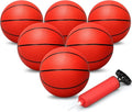 Dilabnba 6'' Mini Replacement Basketballs for Indoor Basketball Hoop, Kids Adults Red Soft Rubber Ball for Coutyard Pool Beach Over Door Basketball Hoop, 6PCS Toddler Child Small Balls with Air Pump