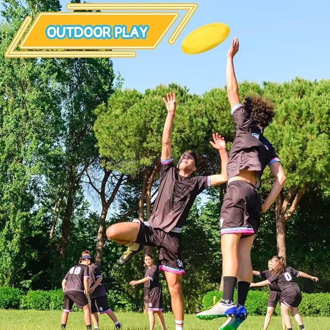 Jumbo 8" Flying Disc Sport Trainning Disc Toy, Beach Toy Outdoor Accessories for Backyard Lawn Park, Birthday Gift Set for Kids Boys Girls, Throwing and Catching Activities (8 Pack)