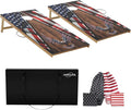 Cornhole Board Set,Corn Hole Games for Adults Outdoor,2X4FT Solid Wood Regulation Cornhole Boards with 8 Cornhole Beans Bags & Carry Case