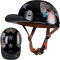 Vintage Baseball Cap Open Face Motorcycle Helmet - DOT Approve,GermanStyle Half Helmet for Adults, Ideal for Cruiser, Scooter & Moped, Unisex Design