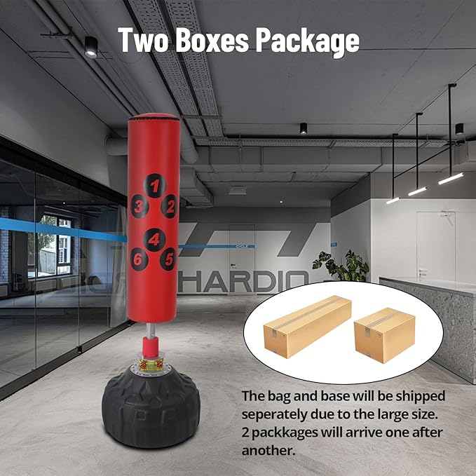 Towallmark Punching Bag with Stand - 70inch, 203lbs Bearing, Freestanding Heavy Boxing Bag for Adult Youth