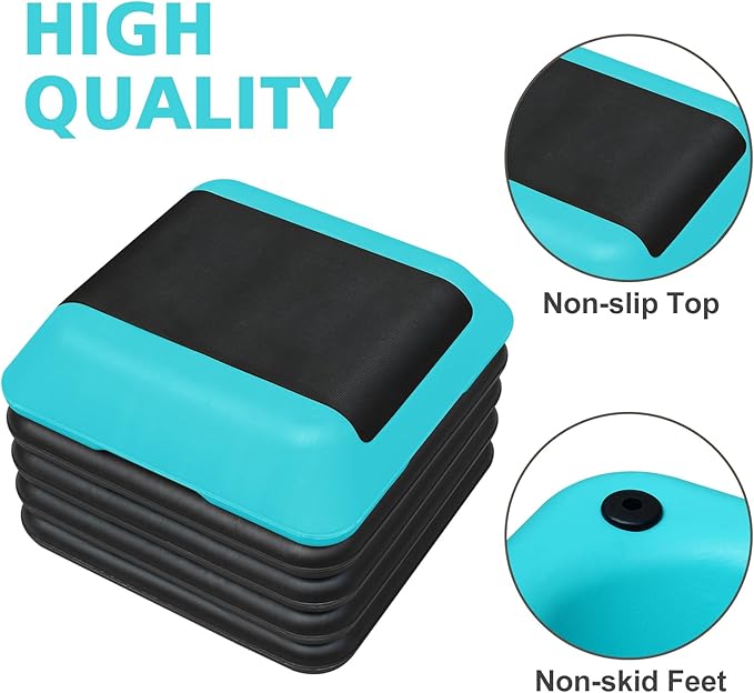 Exercise Aerobic Step Platform,Adjustable Height Fitness Stepper Stackable Risers, Aerobics Stepper Workout Stepper for Gym Home Cardio Strength & Training