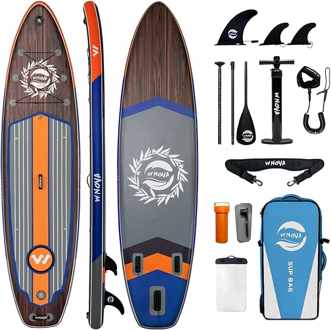 Extra Wide Inflatable Paddle Board, 11' x 34" x 6" Stand Up Paddle Board for Adults, SUP Accessories with Camera Mount, 2+1 Family for Lake, Ocean, Sea