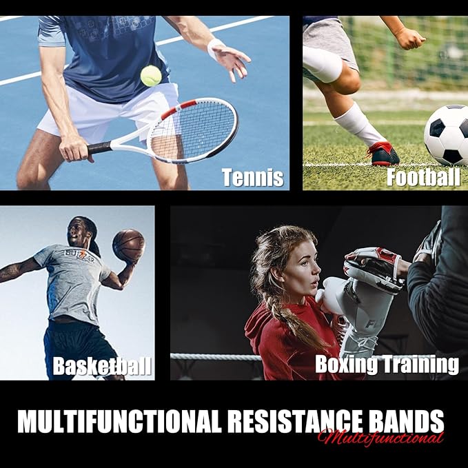 MANUEKLEAR Shadow Boxing Resistance Bands for MMA and Martial Arts, Three Resistance Levels of Full Body Resistance Bands for Boxing Fitness to Enhance Speed and Power